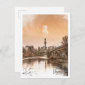 Wenen Oostenrijk Mooi kleurenschetslandschap Briefkaart (Voorkant / Achterkant)