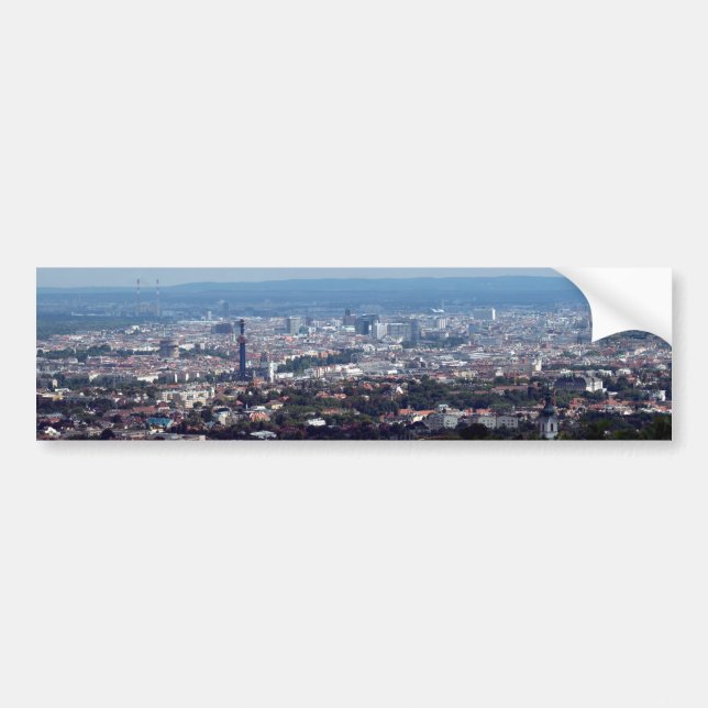 Wenen Oostenrijk Panorama Bumpersticker (Voorkant)