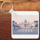 Wenen Oostenrijk Pastel Travel Design Sleutelhanger (Voorkant)