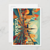 Wenen Oostenrijk Reizen artistiek kleurrijk Briefkaart (Voorkant / Achterkant)