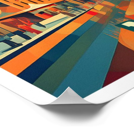 Wenen Oostenrijk Reizen artistiek kleurrijk Poster (Hoek)