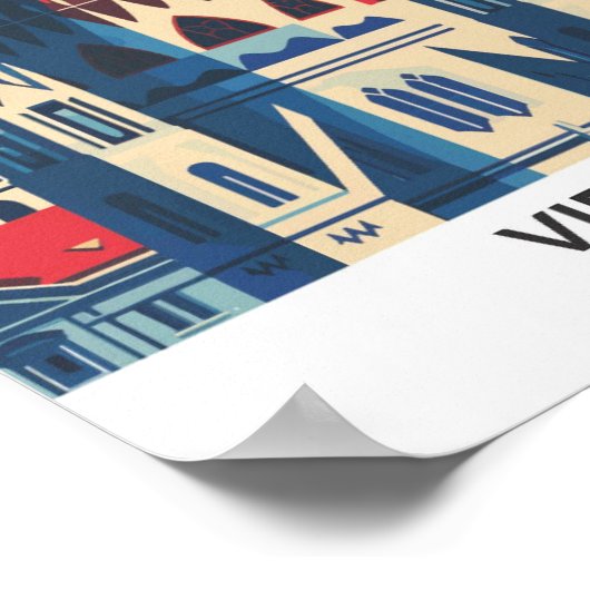 Wenen Oostenrijk Retro Kunstwerk Reizen Poster (Hoek)