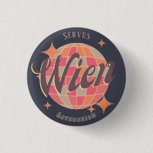 Wenen Oostenrijk Retro Ronde Button 3,2 Cm