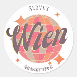 Wenen Oostenrijk Retro Ronde Sticker