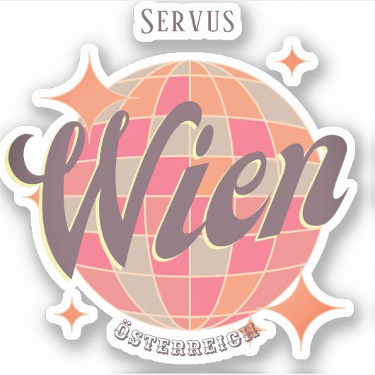 Wenen Oostenrijk Retro Sticker (Voorkant)