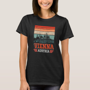 Wenen Oostenrijk Retro Sunset Skyline Wenen T-shirt