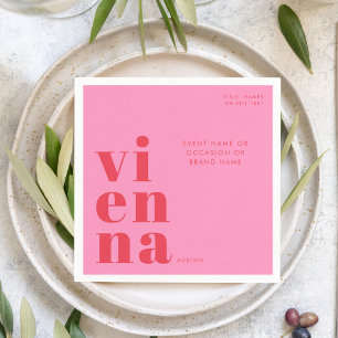 Wenen Oostenrijk rode roze typografie Servet