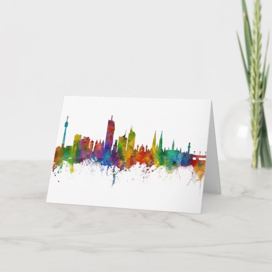 Wenen Oostenrijk Skyline Kaart (Voorkant)