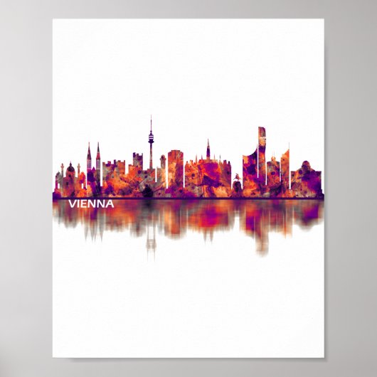 Wenen Oostenrijk Skyline Poster (Voorkant)
