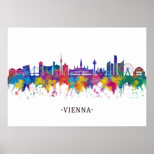 Wenen Oostenrijk Skyline Poster (Voorkant)