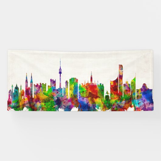 Wenen Oostenrijk Skyline Spandoek (Horizontaal)