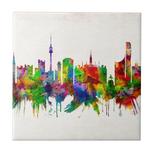 Wenen Oostenrijk Skyline Tegeltje (Voorkant)