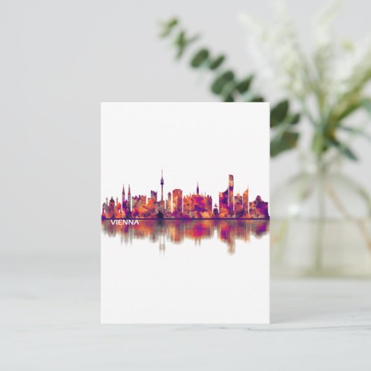 Wenen Oostenrijk Skyline Uitnodiging Briefkaart (Staand voorkant)