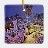 Wenen, Oostenrijk Snowy Train Christmas Ornament (Voorkant)