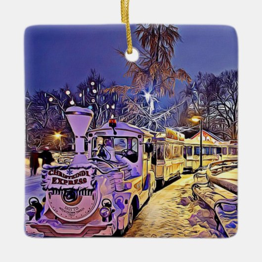 Wenen, Oostenrijk Snowy Train Christmas Ornament (Voorkant)