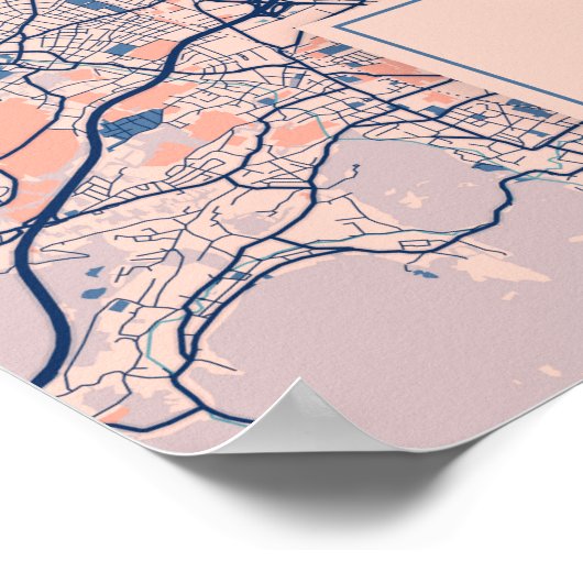 Wenen - Oostenrijk Stadskaart Breezy Poster (Hoek)