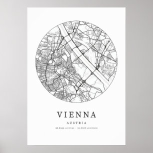 Wenen Oostenrijk Stadsplattegrond Poster
