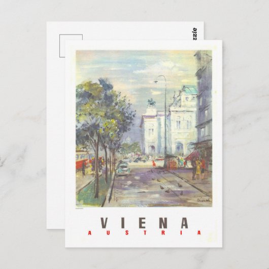 Wenen Oostenrijk Travel Poster Briefkaart (Voorkant / Achterkant)