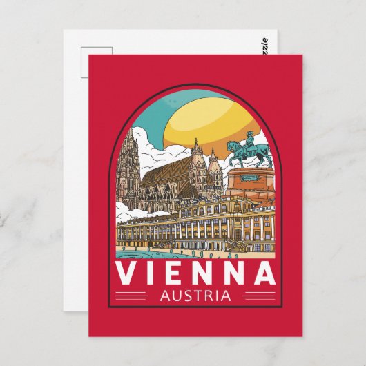 Wenen Oostenrijk Travel Retro Emblem Briefkaart (Voorkant / Achterkant)