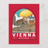Wenen Oostenrijk Travel Retro Emblem Briefkaart (Voorkant)