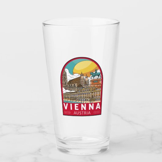 Wenen Oostenrijk Travel Retro Emblem Glas (Voorkant)