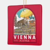 Wenen Oostenrijk Travel Retro Emblem Keramisch Ornament (Links)