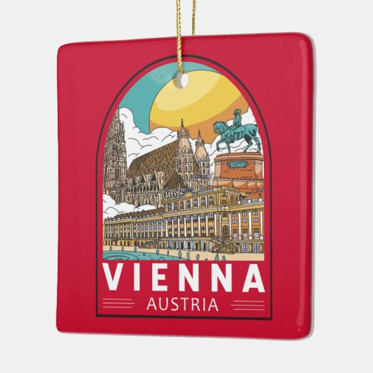 Wenen Oostenrijk Travel Retro Emblem Keramisch Ornament (Links)