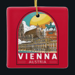 Wenen Oostenrijk Travel Retro Emblem Keramisch Ornament<br><div class="desc">Wenen retro-reisontwerp in een embleemstijl. Zijn artistieke en intellectuele nalatenschap werd gevormd door inwoners als Mozart,  Beethoven en Sigmund Freud.</div>
