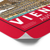 Wenen Oostenrijk Travel Retro Emblem Poster (Hoek)