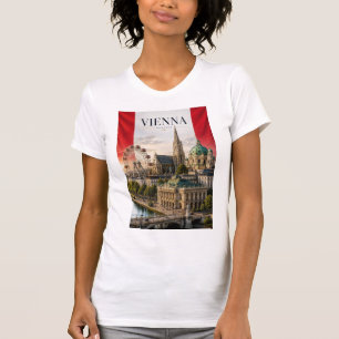 Wenen Oostenrijk Verticaal 3D Landmark Reis Kunst T-shirt