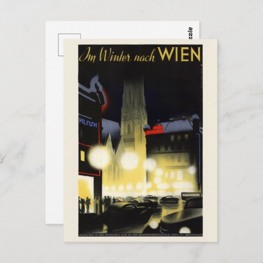 Wenen Oostenrijk Vintage Poster 1937 Briefkaart (Voorkant / Achterkant)