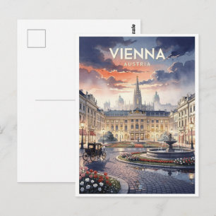 Wenen Oostenrijk Vintage Reis Briefkaart