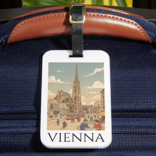 Wenen Oostenrijk Vintage Reis Cafe Cultuur Bagagelabel