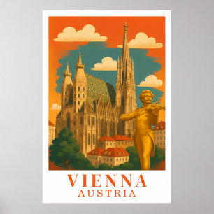 Wenen Oostenrijk Vintage Reis Kunst Poster