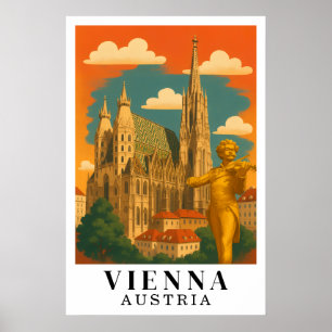 Wenen Oostenrijk Vintage Reis Kunst Poster