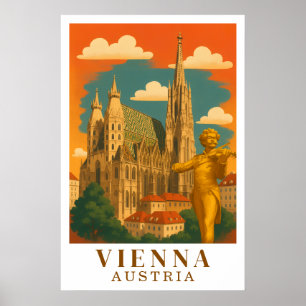 Wenen Oostenrijk Vintage Reis Kunst Poster