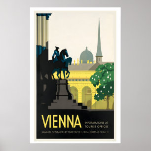 Wenen Oostenrijk Vintage Reisposter - Ingelijst Poster