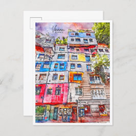 Wenen Oostenrijk vintage reizen waterverf Briefkaart