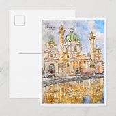 Wenen Oostenrijk vintage reizen waterverf Briefkaart (Voorkant / Achterkant)