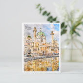Wenen Oostenrijk vintage reizen waterverf Briefkaart (Staand voorkant)