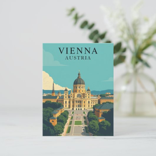 Wenen, Oostenrijk Vintage Travel Art Briefkaart (Staand voorkant)