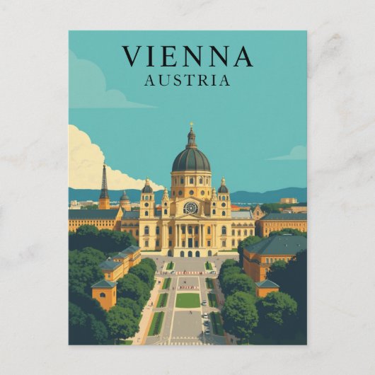 Wenen, Oostenrijk Vintage Travel Art Briefkaart (Voorkant)