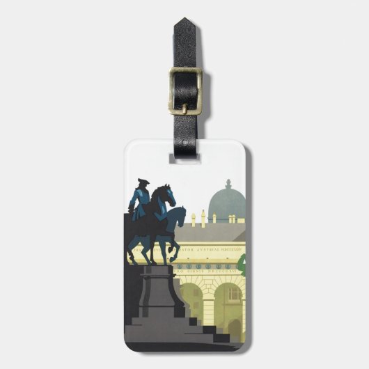 Wenen Oostenrijk - Vintage Travel Bagagelabel (Voorkant verticaal)