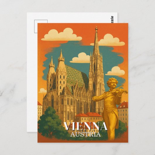 Wenen Oostenrijk Vintage Travel Europees Briefkaart (Voorkant / Achterkant)