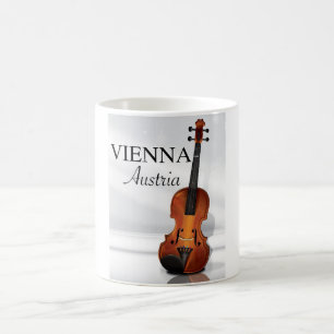 Wenen Oostenrijk Viool reisposter Koffiemok