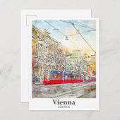 Wenen Oostenrijk Waterverf Schets Hand getekend Briefkaart (Voorkant / Achterkant)