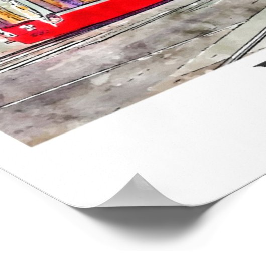 Wenen Oostenrijk Waterverf Schets Hand getekend Poster (Hoek)