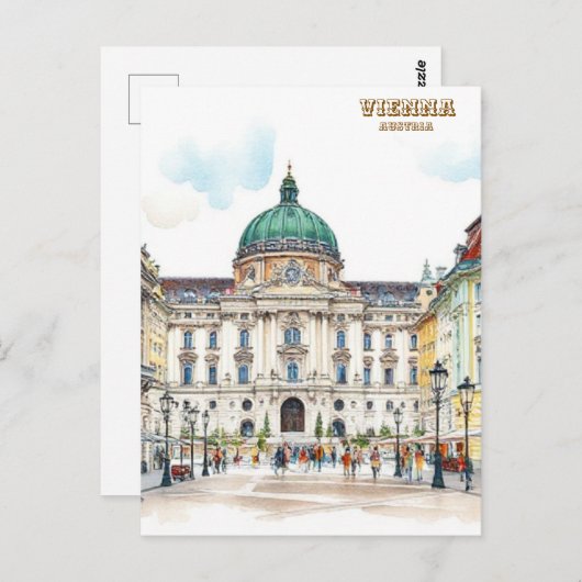 Wenen Oostenrijk Waterverf Schilderij Briefkaart (Voorkant / Achterkant)