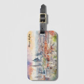 Wenen Oostenrijk Waterverf schilderij Panorama Uit Bagagelabel (Voorkant (verticaal))