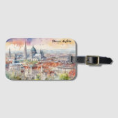 Wenen Oostenrijk Waterverf schilderij Panorama Uit Bagagelabel (Voorkant (horizontaal))